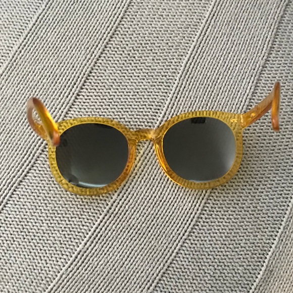 Yellow rounded mirror sunglasses - Picture 4 of 5